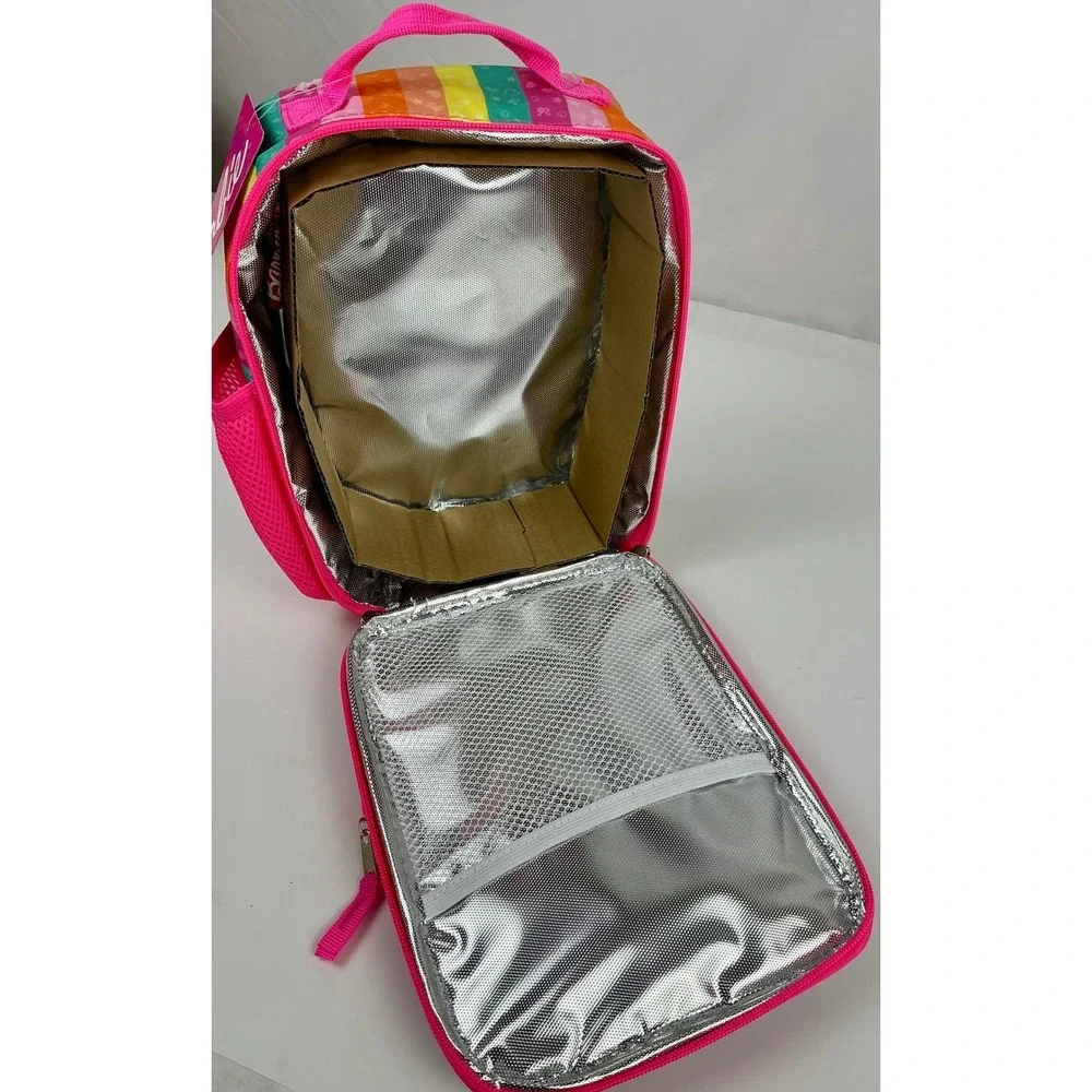 Barbie Rainbow Sequin Insulated‎ Lunch Box Bag Pink New with Tags Girls Kids